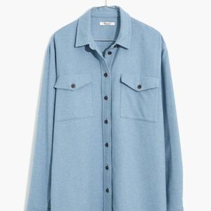 Madewell Flannel Flap-Pocket Oversized Ex-Boyfriend Shirt xxs